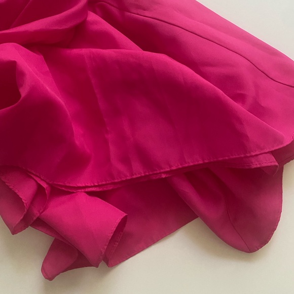 David’s Bridal Bridesmaid Chiffon Dress Size 6 Begonia Color Tie Back Satin Bow - Picture 10 of 16